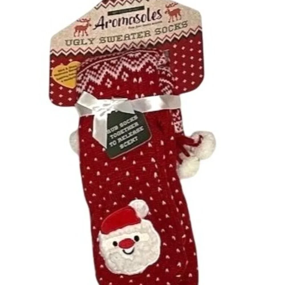 Aromasoles Ugly Sweater Slipper Socks w/Mint & Shea Butter O/S
